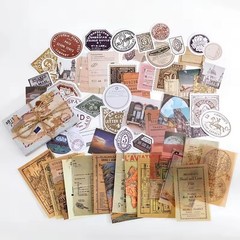 Travel Adventure 60-Piece Mixed Material Pack Ephemera Scrapbook Journal