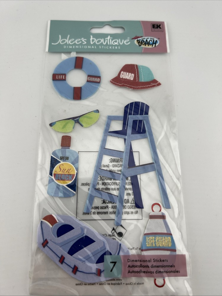 Jolee’s Botique Dimensional Stickers Life Guard HTF! Rare!