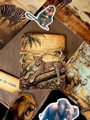 104 Pc Vintage Safari Junk Journal Kit African Wildlife Maps Tags Ephemera Set