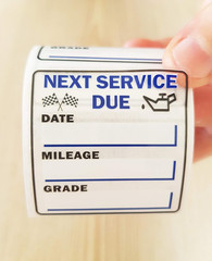 Oil Change Stickers 250 Pcs per Roll-Service Reminder Stickers-2 Inches X 2 Inch