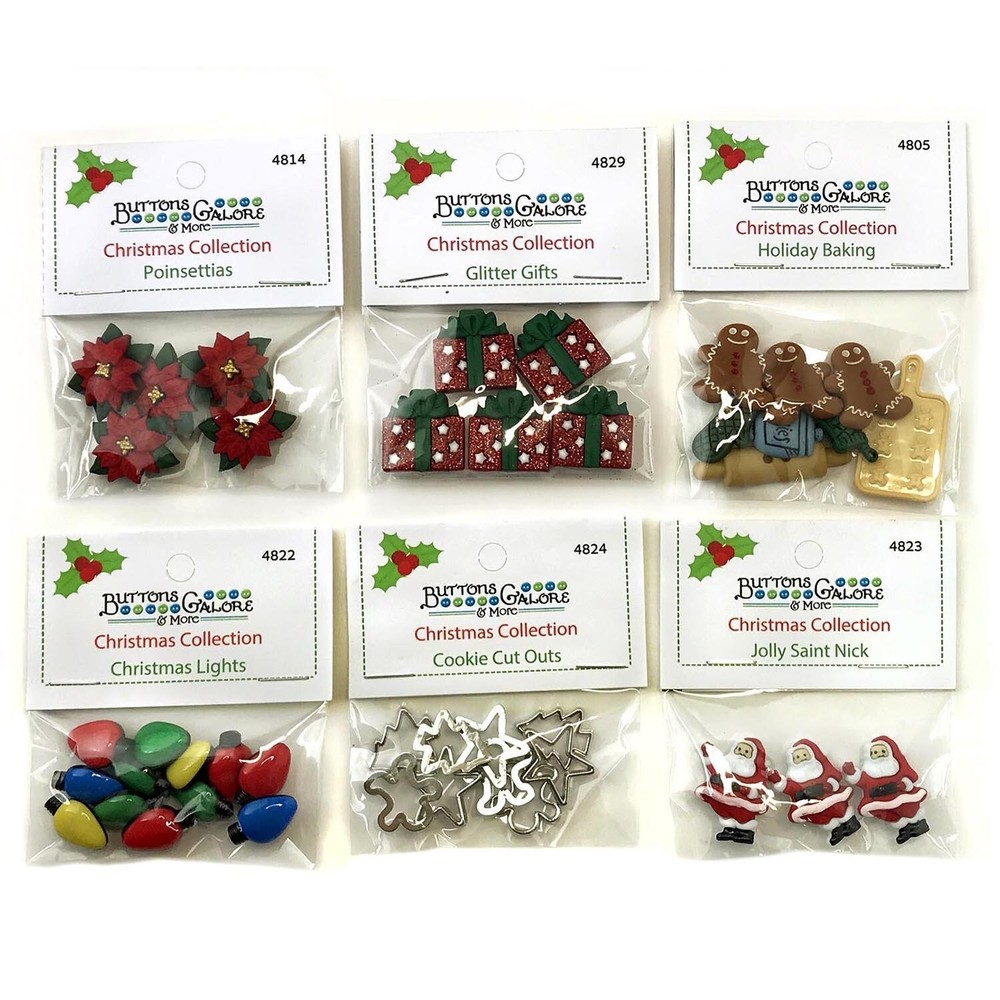 Buttons Galore 50+ Assorted Christmas Theme Buttons for Sewing & Crafts