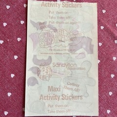 Vintage 1983 Sandylion Maxi Activity Sticker Sheet Halloween Bear Costume