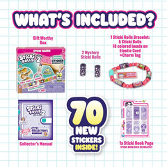 Sticki Bands Wearable Sticker Bracelets – 70 Mini Stickers & 2 Mystery Rolls
