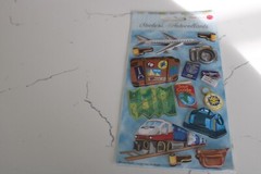 Punch Studio Dimensional Sticker Train Luggage Map Plane Ticket Scrapbooking Art