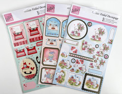 Anita’s Foiled Decoupage Happy Birthday Tea Party Hello Craft Cardmaking 3pc Lot