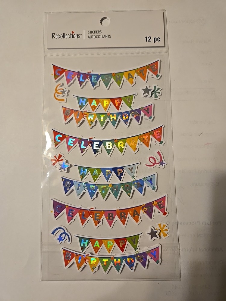 Recollections BIRTHDAY BANNERS Scrapbooking stickers