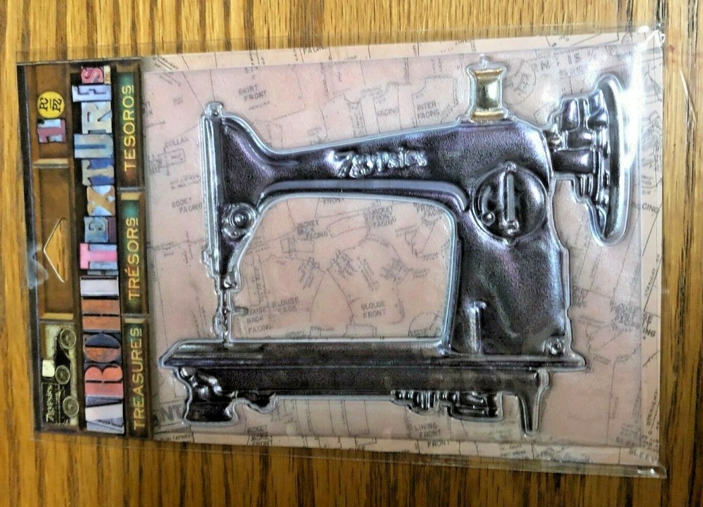 Architextures Treasures Adhesive Embellishments sticker Vintage Sewing Machine