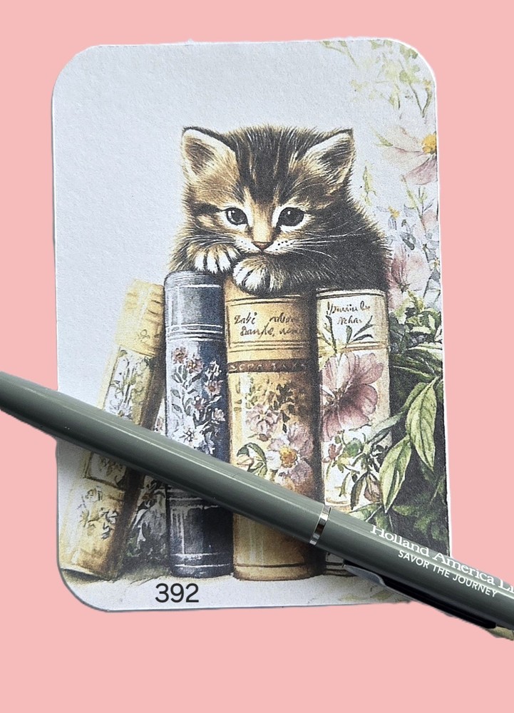 Cats and Books Journal Cards Supplies Scrapbooks Junk Journal 392