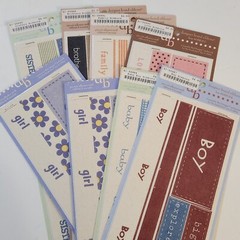 NEW Lot 8 MME Adhesive Twill Scrapbooking Kit Titles Word Labels Ribbon -G