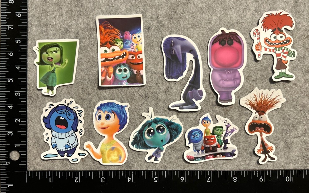 Lot of 10 Assorted Inside Out Disney Pixar Animated Cartoon Stickers