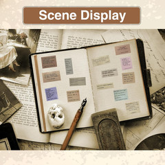 240 Piece Vintage Typewriter Style Inspirational Quote Stickers for Scrapbooking