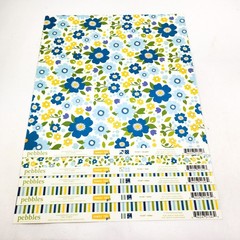 Pebbles Scrapbook Paper Lot 12×12 Family Ties 5 Sheets 2012 Double Sided