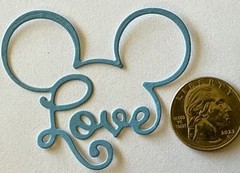 I LOVE MICKEY Die-Cut Set(4pc) Disney•Cartoon•Mouse•Head •Valentine•Card Making•