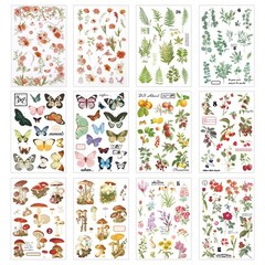 12 Sheets Rub on Transfers for Furniture Crafts 1.4-1.8 inches, colourful