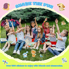 1300+ Stickers for Kids, 8 Sheets Cute Animal Stickers Bulk for Classroom Crafts