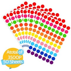 3500 Pieces Dot Stickers, 3/4 inch Color Coding Labels, 10 Color Circle Price…