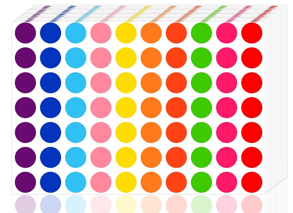 3500 Pieces Dot Stickers, 3/4 Inch Color Coding Labels, 10 Color Circle Price St