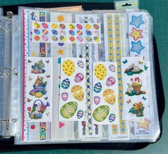 Crop In Style Binder With Lots Of Stickers ~ 17 Sheets full ~ Navy Blue Binder