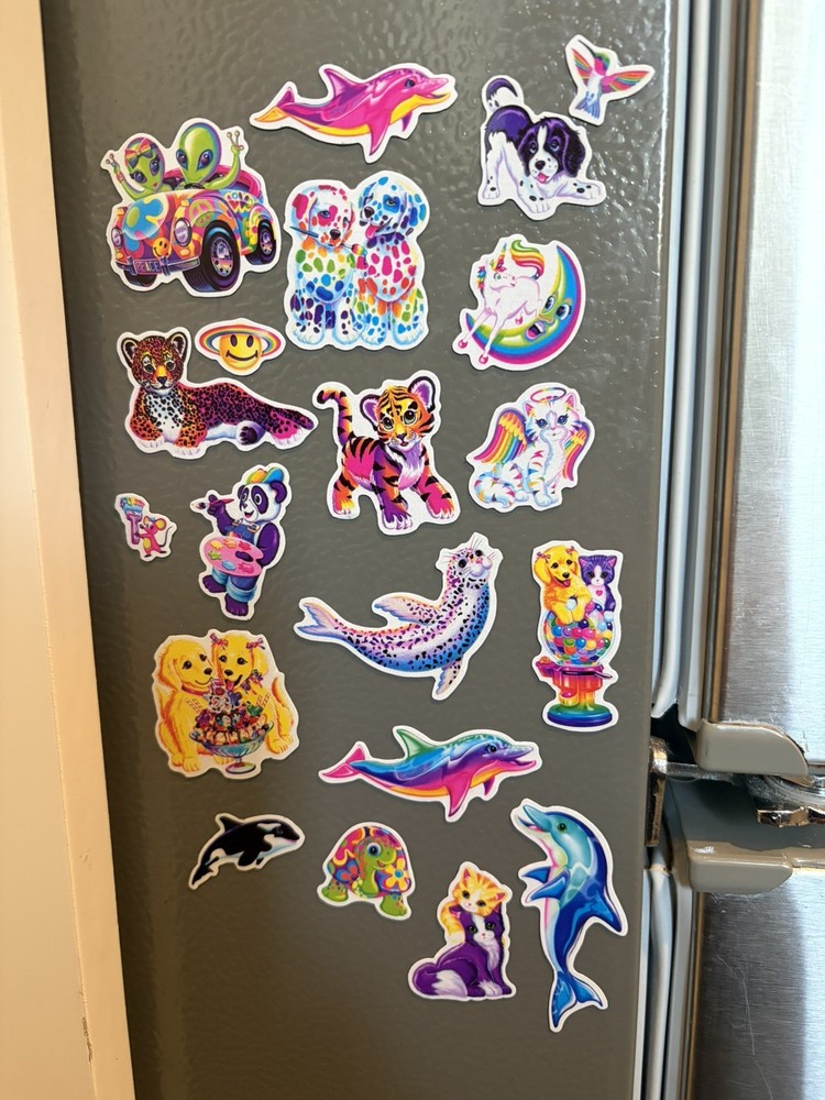 Handmade Magnet Lot Made W/ Lisa Frank Sticker Alien Cheetah Panda 90s Art