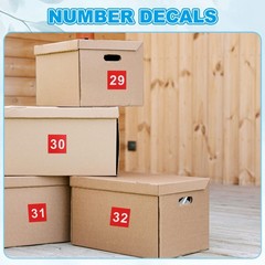 1.5″ Consecutive Number Stickers, 1 Set Self Adhesive Number Decals, Red