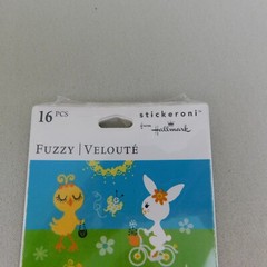 4 Packages Hallmark Stickeroni Easter Stickers Fuzzy 112 Total Stickers #3443