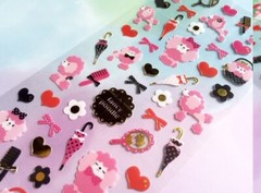 Pink Poodles Dog Grooming Fancy Sticker Sheet Scrapbook Junk Journal