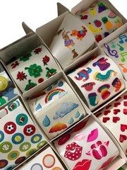 Vintage Sandylion Sticker Safari Box Design Set In Original Box Not Complete