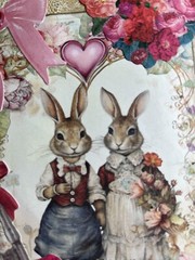 valentines junk journal scrapbook tassel pen clip 62 pages rabbit couple 1 sig