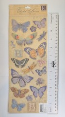 Elizabeth Brownd Traditional Butterflies Embossed Scrapbook Stickers K&Company