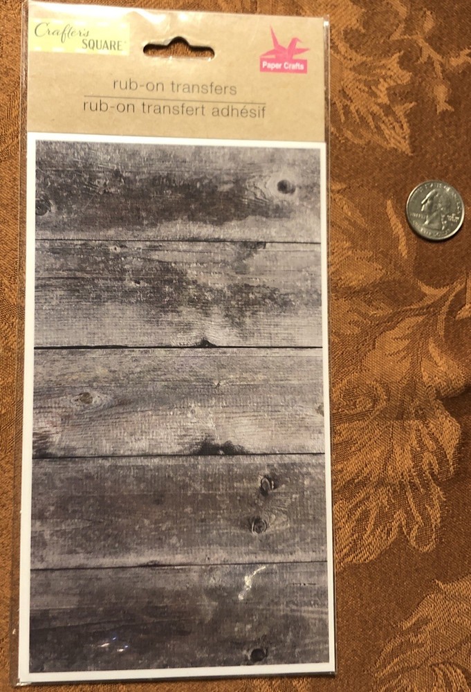 Rub On Transfers Wood Grain Dark Grey 8″x5″ Crafters Square – New