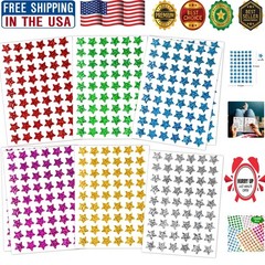 Brilliant 6-Color Holographic Star Stickers – 1620 Count for Classroom & Rewards