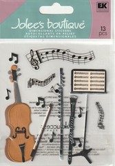 Jolee’s Boutique 3D Stickers MUSICAL TRIO Orchestra Theme 58549 Fast FREE Ship!