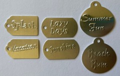 SIMPLY SUMMER Aluminum TINY TAGS (6pc)Doodlebug•Card Making•Lazy Days •Vacation