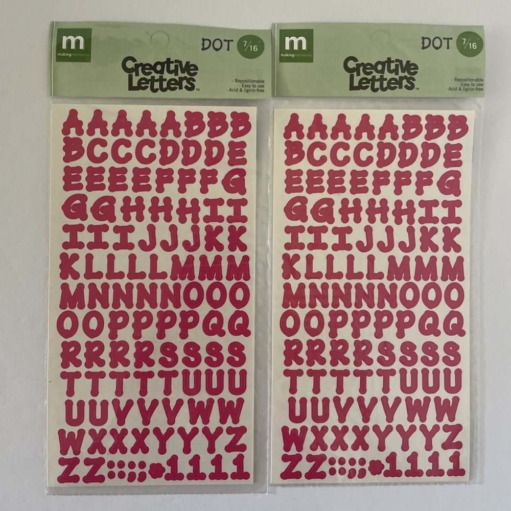 Making Memories Creative Letters Scrapbooking – 7/16″ Dot Dark Pink