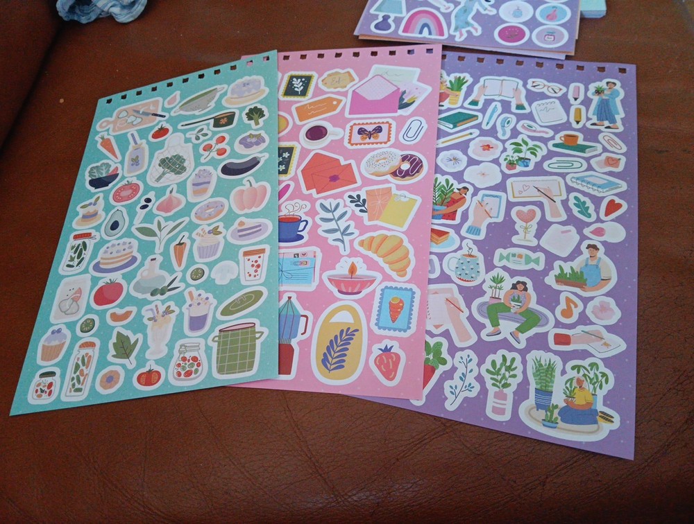 3X STICKERS FOR SCRAPBOOKING/JOURNALS 24×14 CM (ST399) MIX