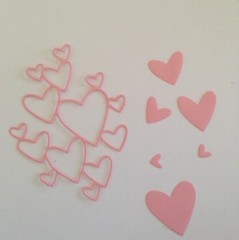HEARTS Cut-out Die Cut Embellishments 6 pcs 3-1/4″ x 2-1/2″ Choose Color