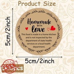 PANTIDE Cottage Food Law Labels Kraft Brown 2″ Round Stickers 500 Count