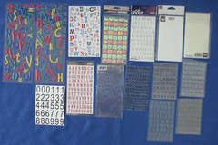 #25 NEW Lot-15 Alphabet Letters Numbers Stickers Cardmaking Scrapbook 2 Missing