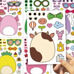 18Pcs Cartoon Make a Face Stickers,Mixed and Matched with 6 Designs Character…