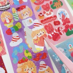 60Sheets Mixed Korean Cute Deco Photo Cards Scrapbook Stickers