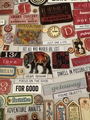 280 Pc Vintage Style Ephemera Tags Tickets Word Strips Chipboard Craft Lot