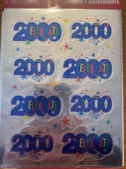 VTG Heartline Hallmark New Year’s Eve 2000 Millennium Celebrate 2 Sheet Stickers