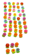 Lot of 50 Multicolor Smiling Flower Flatbacks For Crafting – NEW (#11)