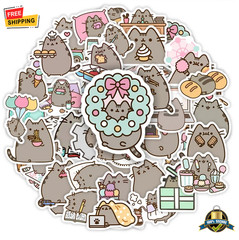 50pcs Cute Kawaii Chubby Cat Stickers Waterproof Decals for Kids DIY Gift