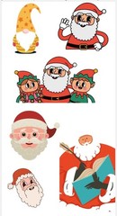 Christmas Scrapbook Sticker Set 4″ x 7″ Sheet Santa Claus Elf Elves Gnome
