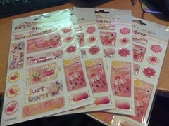 4X PUFFY STICKERS BABY GIRL FOR SCRAPBOOKING 15X10 CM NEW