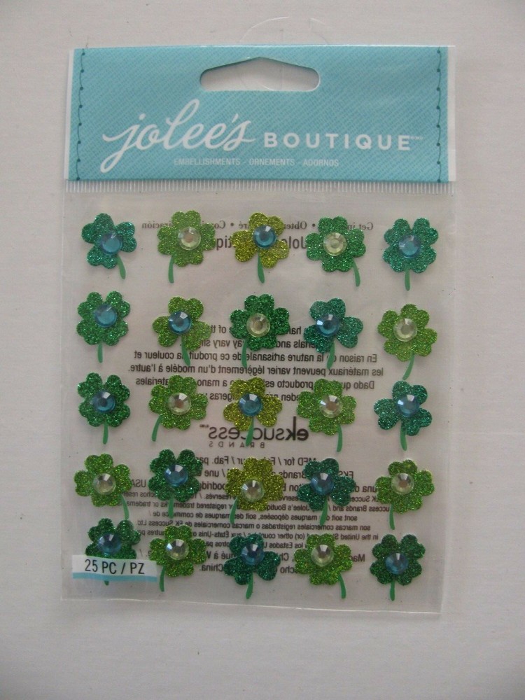 Jolee’s Dimensional Stickers CLOVER REPEATS 25 Pieces NOS