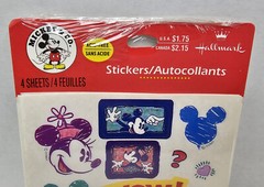 Hallmark Disney Mickey & Minnie Mouse Art Stickers 4 Sheets Sealed White
