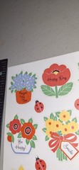 vintage Stickers,Hallmark Beautiful Flowers With Sayings 1 Sheet