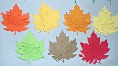 64 pcs Total Leaves & Leaf Die Cuts Pieces Assorted Designs Handmade Fall Colors